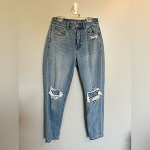 American Eagle Ripped Knee High-Rise Mom Jean